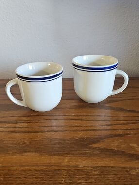 Gibson Housewares Mugs with Navy Double Stripe - Set of 2 Tote 2